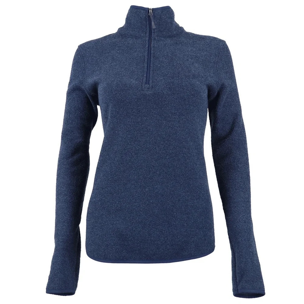 Zusa Women's Chilly Fleece Quarter Zip Pullover Longsleeve Eco-Friendly Navy M